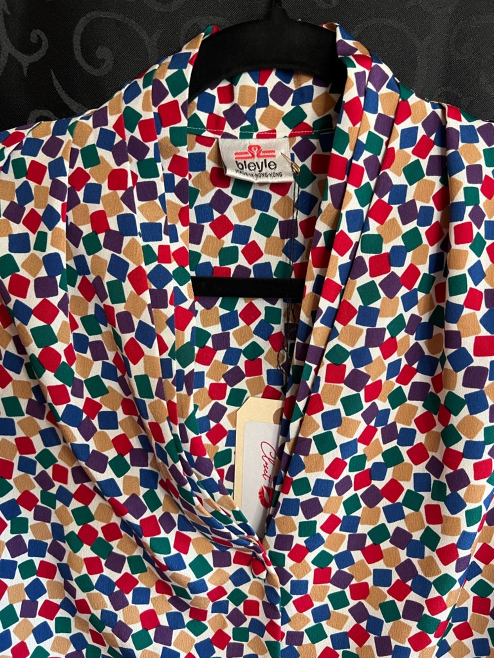 Vintage Bleyje Multicolor Geometric Blouse